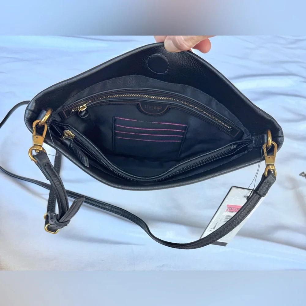 NWT The Sak Tomboy Crossbody Bag w Detachable Adjustable Strap Midnight Black - Picture 6 of 12